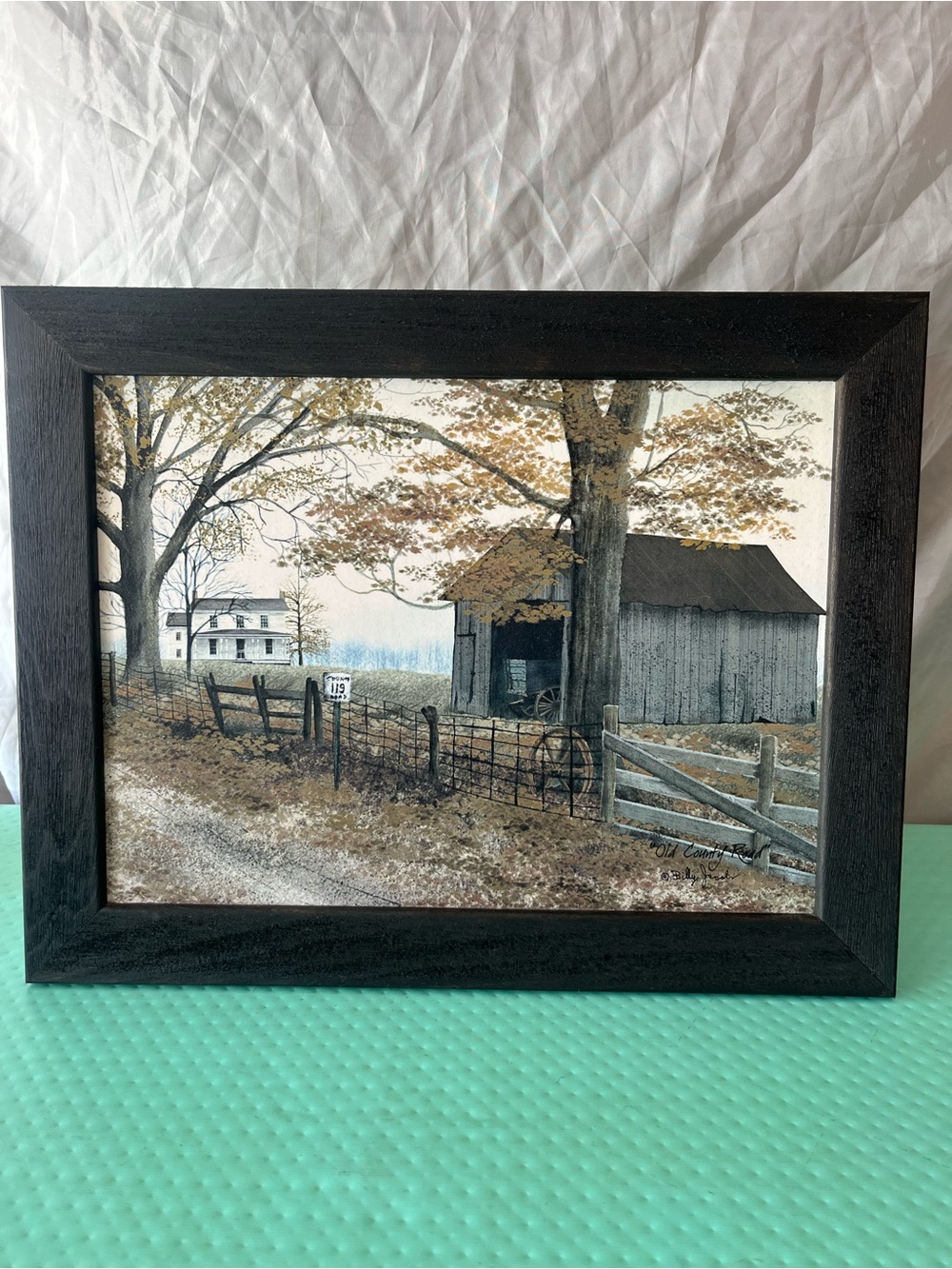 Authentic Billy Jacobs Old County Road 19x15 Black Wood Frame Sealed Picture